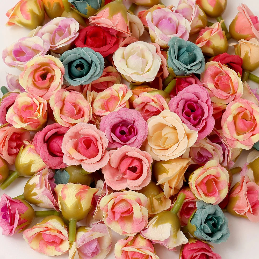 50 Pcs Silk Rose Artificial Flower Heads – Wedding & Home Decor Artificial Flower Heads Babs