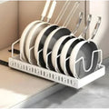 Pull-Out Pots & Pans Organizer | Sliding Lid & Spice Rack Kitchen Cabinet Organizer Babs White Pot rack