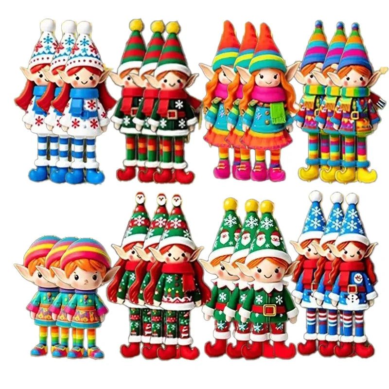 Christmas Wooden Angel Elf Ornaments | 8/16/32Pcs Gift Tags Christmas Tree Ornaments Babs 24Pcs