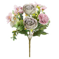 Silk Peony Chrysanthemum Artificial Flowers – Wedding & Home Décor Artificial Flower Bouquet Babs PURPLE 1pc