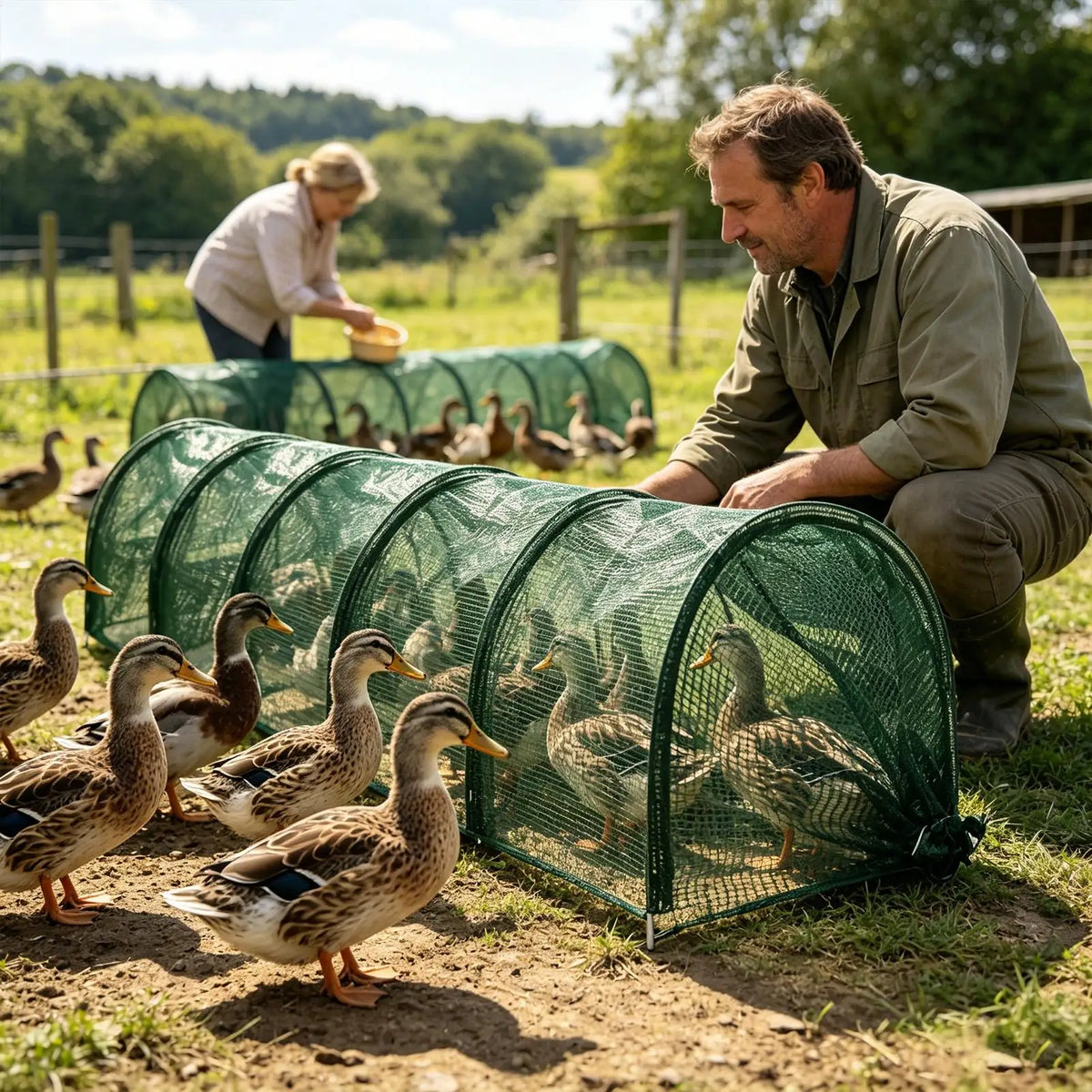 Portable Chicken Tunnel Run – Mesh Shade Cover with Frame Chicken Tunnel Run Babs