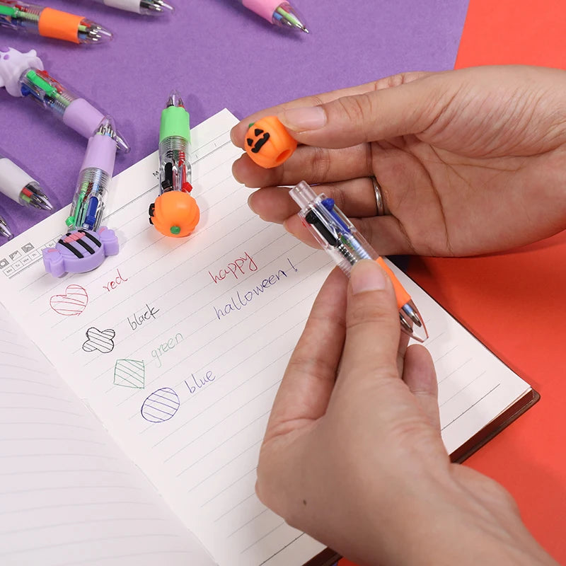 Halloween Mini 4-Color Ballpoint Pens – Kids Party Favors 5–20pc Halloween Novelty Pens Babs