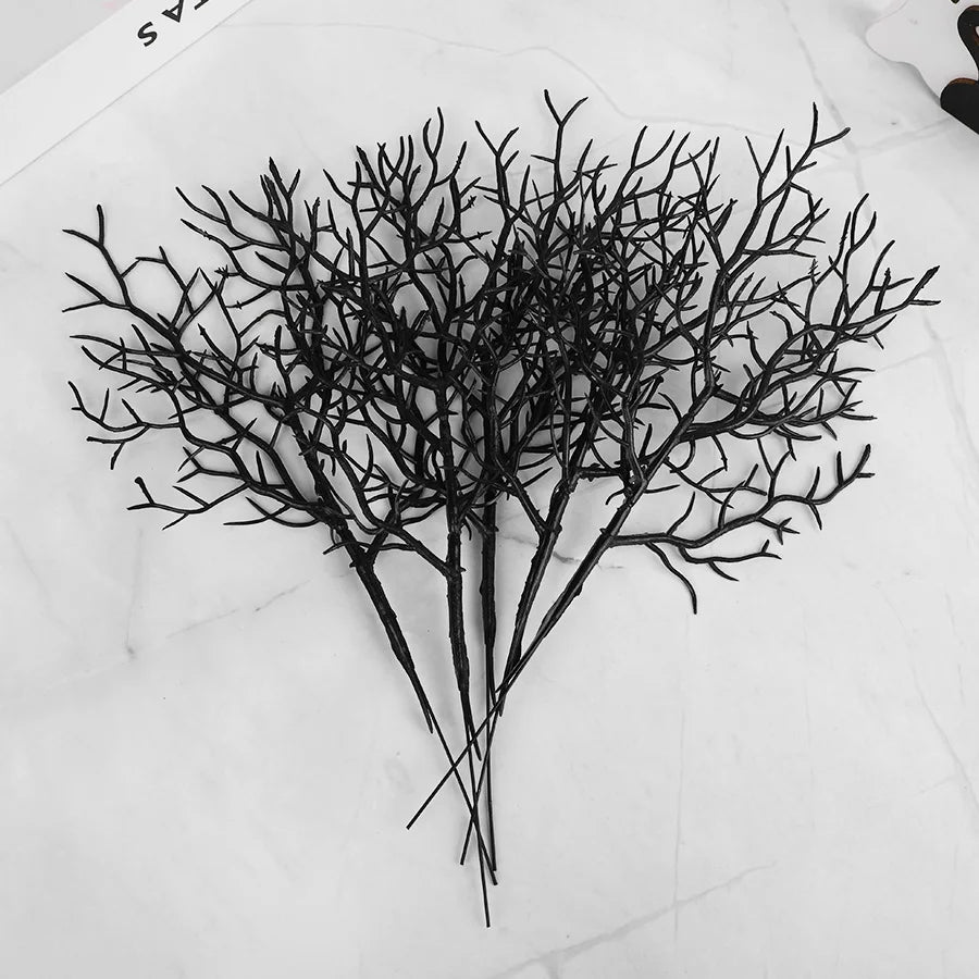 10pcs Black Artificial Branches Halloween Party Vase Décor Artificial Decor Branches Babs