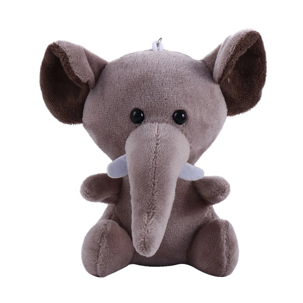 Jungle Animal Plush Keychain – Elephant & Tiger Stuffed Plush Keychain Babs elephant