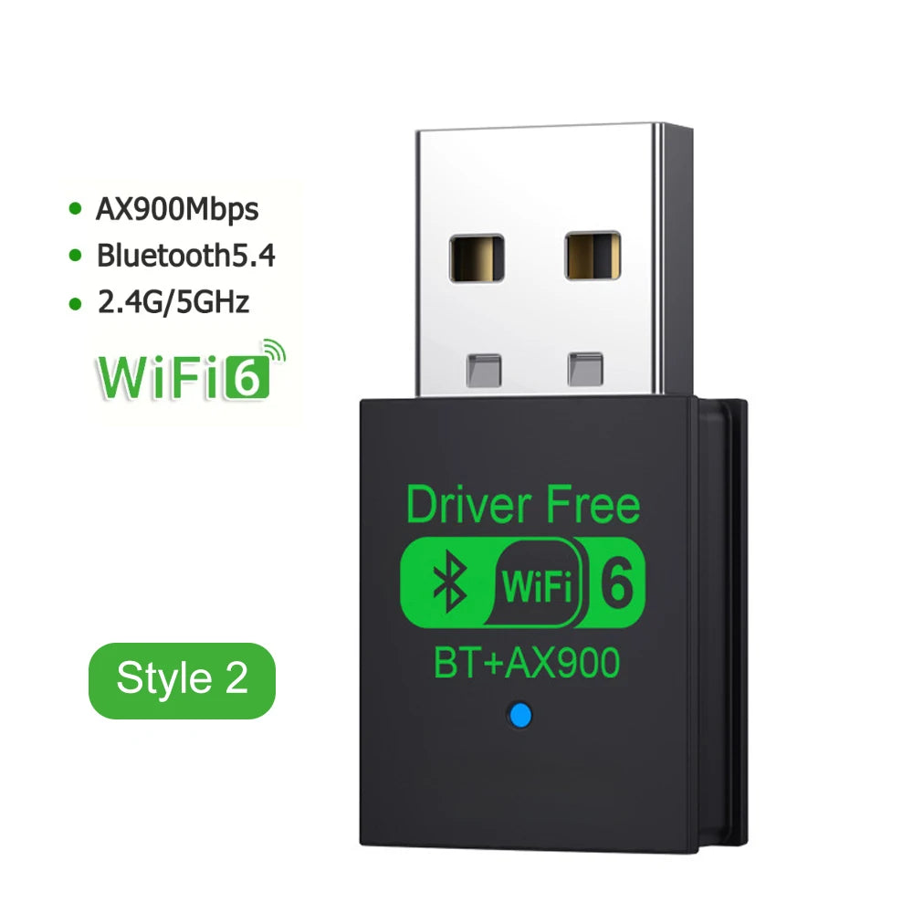 KEBIDUMEI AX900 WiFi 6 USB Dongle Dual Band + Bluetooth 5.4 USB WiFi Adapter Babs 900M BT5.4 Style 2