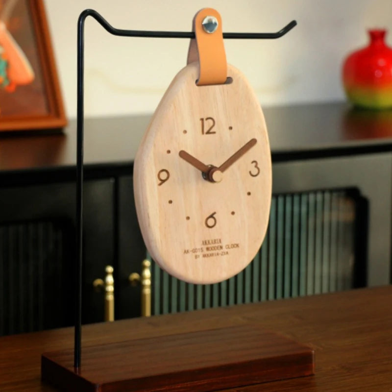 Solid Wood Desk Clock – Silent Quartz Minimalist Table Clock Wood Table Clock Babs