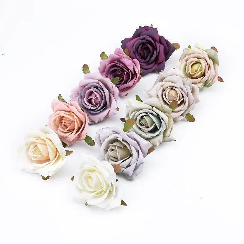 5/10pcs 8cm European Silk Rose Heads – Artificial Wedding Flowers Artificial Flower Heads Babs