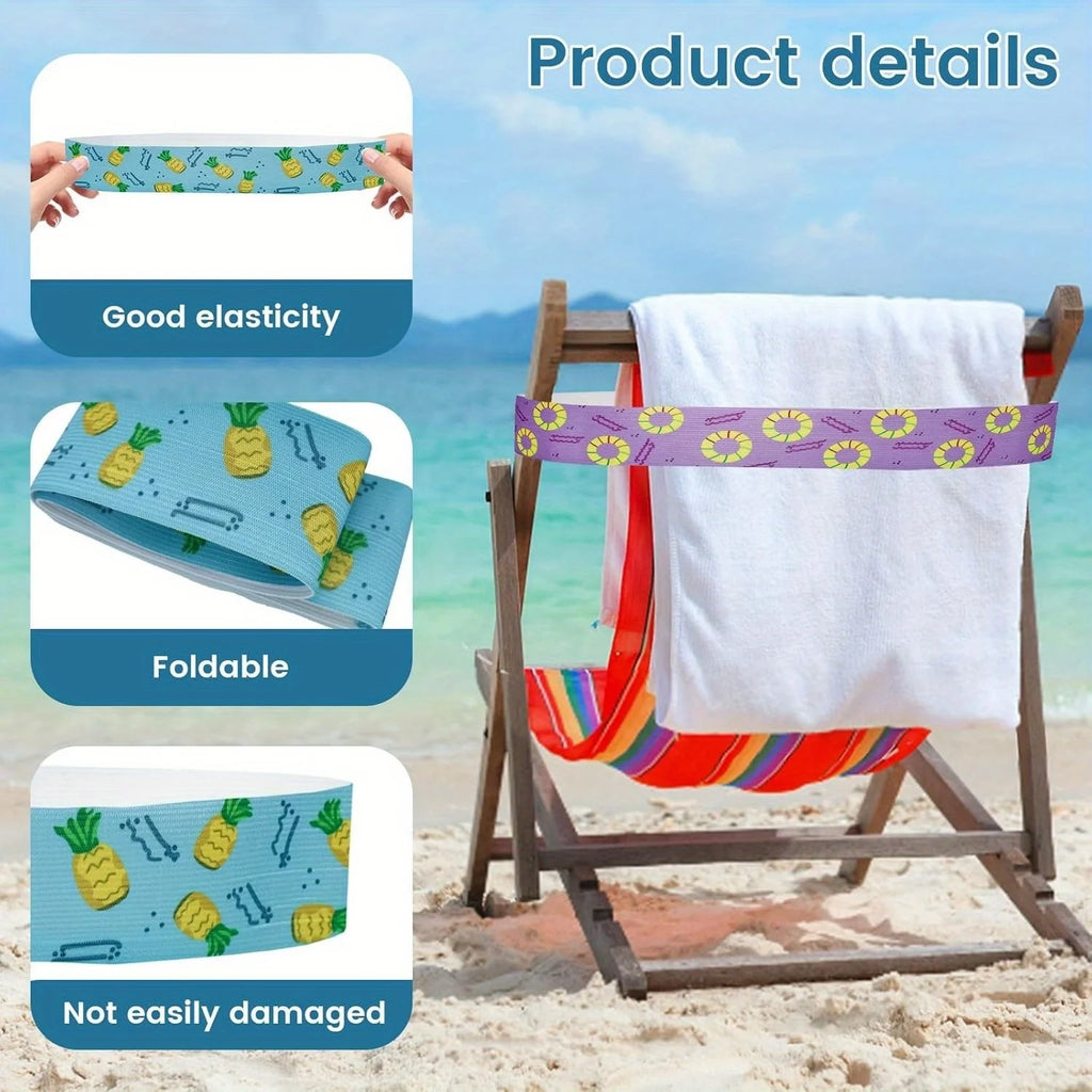 5-Pack Elastic Towel Bands for Beach & Cruise Chairs Beach Chair Accessories Babs