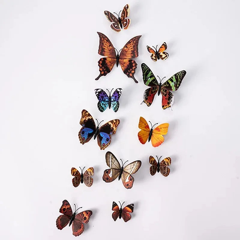 12Pcs 3D Butterfly Wall Stickers – Home & Wedding Décor 3D Wall Stickers Babs Brown