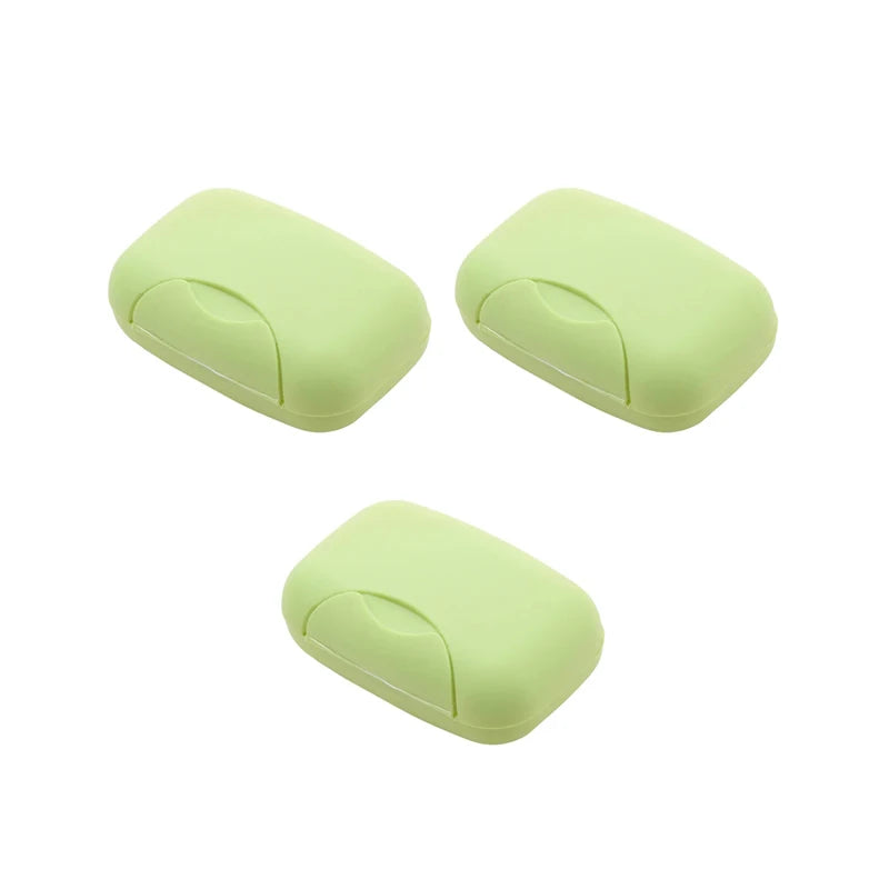 Portable Travel Soap Box with Lid – S/L Candy Color Holder Travel Soap Box Babs 3pcs Green L