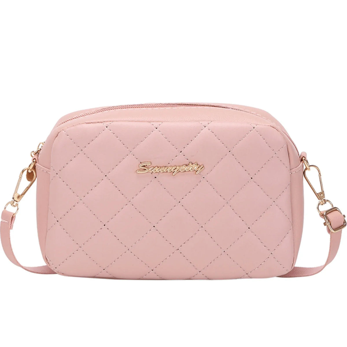 Women's Embroidered Camera Crossbody Bag | Chain Shoulder Purse Crossbody Shoulder Bag Babs Pink One Size