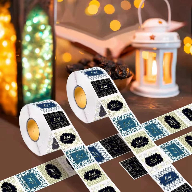 500Pcs EID Mubarak Stickers 2025 Ramadan Gift Seal Labels Party Seal Stickers Babs