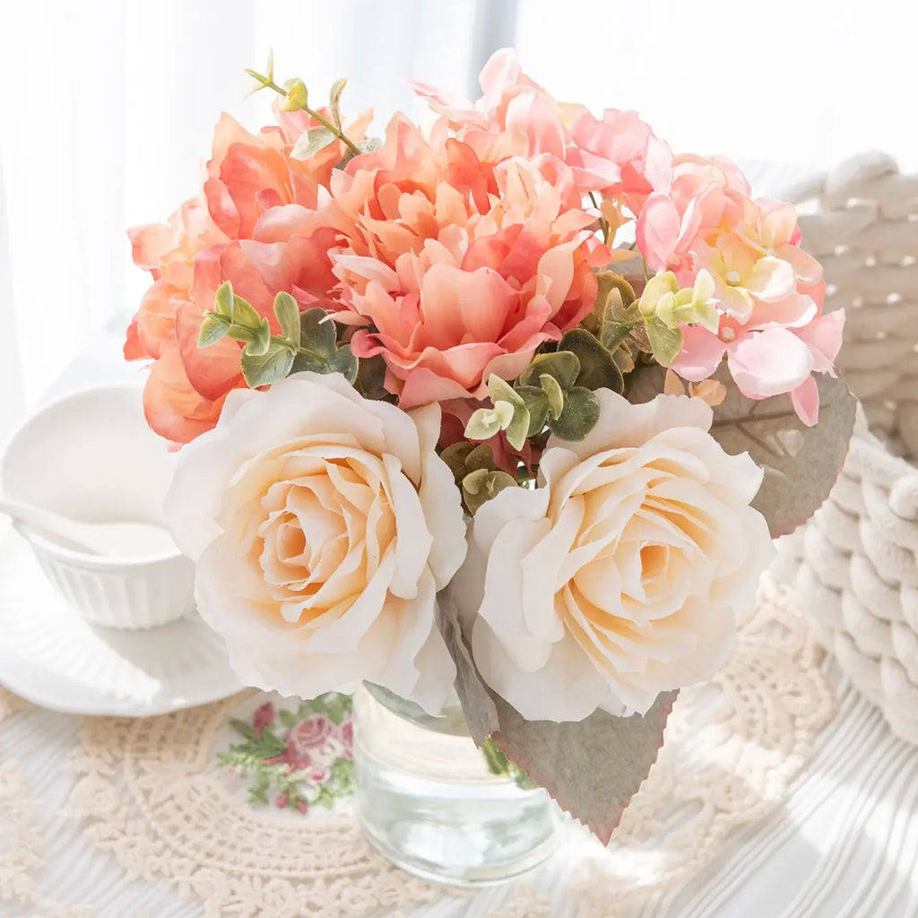 Silk Rose & Peony Artificial Bouquet – Wedding & Home Décor Artificial Flower Bouquet Babs