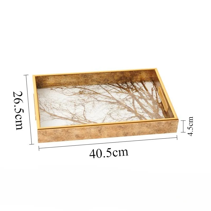 Luxury Transparent Rectangular Storage Tray – Modern Organizer Decorative Storage Tray Babs Tree-Large