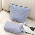 2-Piece Striped Makeup Bag Set – Travel Toiletry Organizer Cosmetic Bag Set Babs Blue
