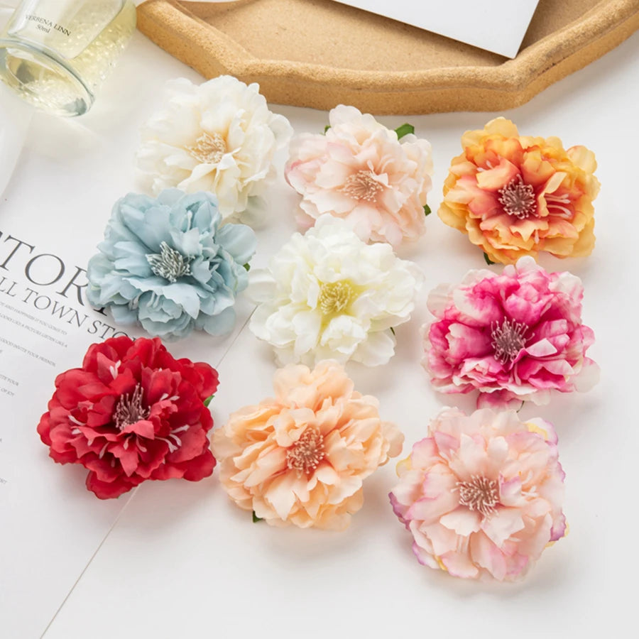 Artificial Silk Peony Flower Heads 50/100Pcs – DIY Wedding Décor Artificial Flower Heads Babs