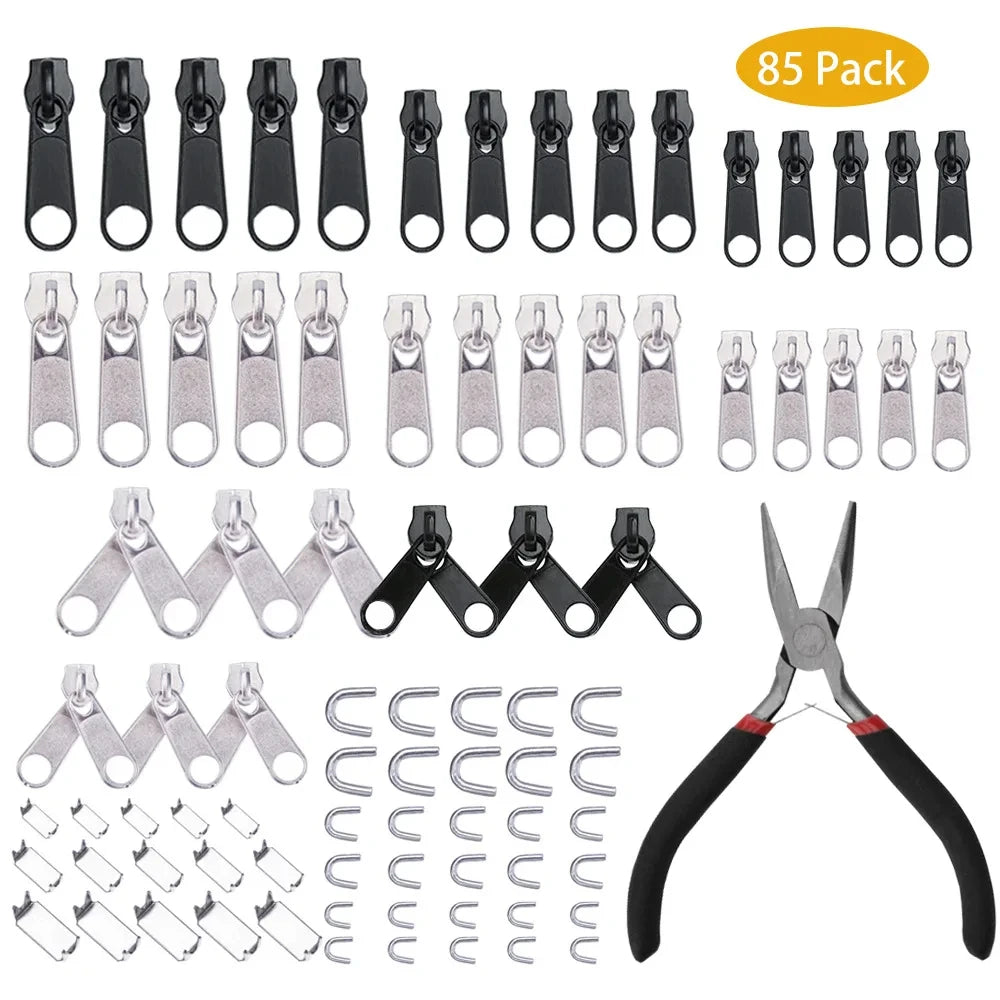 85-Piece Zipper Repair Kit – Universal Slider Head Replacements Zipper Repair Kit Babs 85pcs