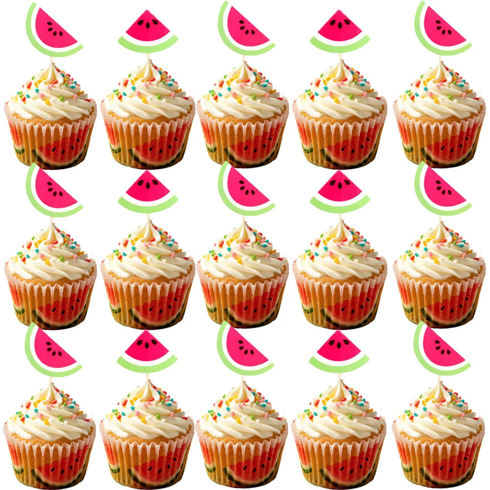 Watermelon Cupcake Toppers – One In A Melon 1st Birthday Cupcake Toppers Babs