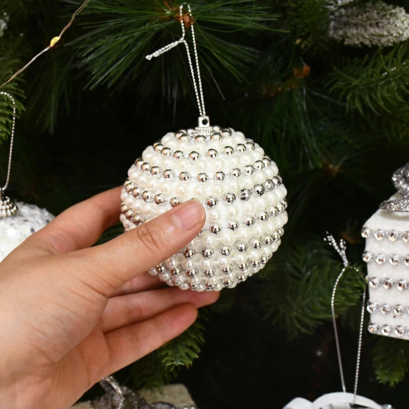 Large White Foam Christmas Ball Ornaments | Xmas Tree Pendants Christmas Ball Ornaments Babs