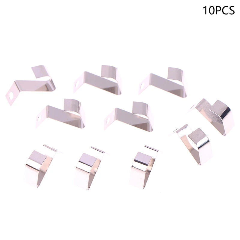 10-Pack Battery Leaf Spring Contacts AA CR2 CR123A 9V SMT Battery Spring Contacts Babs Silver