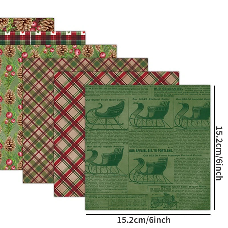 Christmas Vintage Scrapbook Paper Pad 6x6 – 24 Single-Sided Sheets Scrapbook Paper Pad Babs