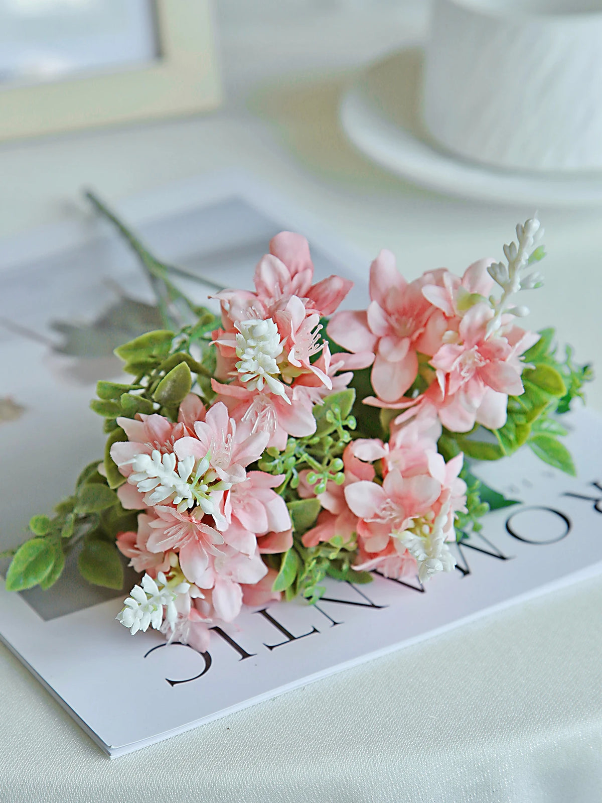 Silk Yucca Gloriosa Artificial Flower Bouquet – Wedding Décor Artificial Flower Bouquet Babs Pink 1PC