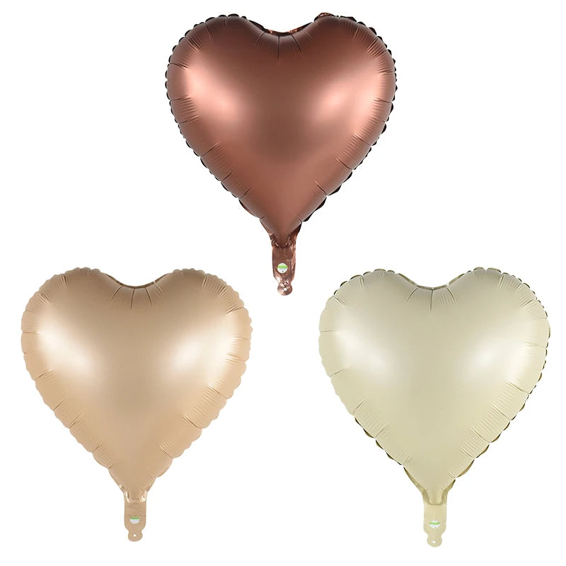 18" Heart & Star Foil Balloons – Retro Colors, Pack of 3-10 Foil Party Balloons Babs Mix Heart 10pcs