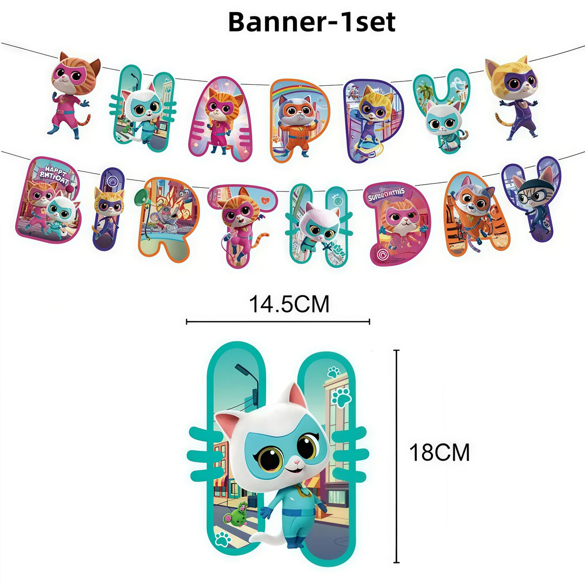 Cat Kitty Birthday Party Supplies – Plates, Cups & Balloons Set
