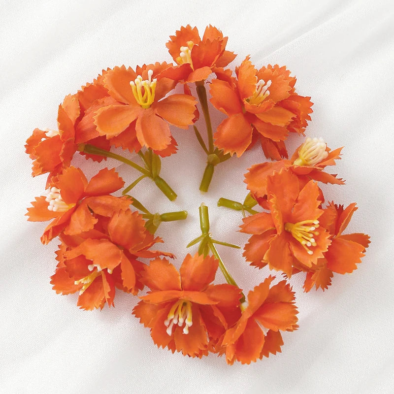 10/20Pcs 7cm Silk Artificial Rose Flower Heads – Wedding & Home Décor Artificial Flower Heads Babs Orange 20Pcs