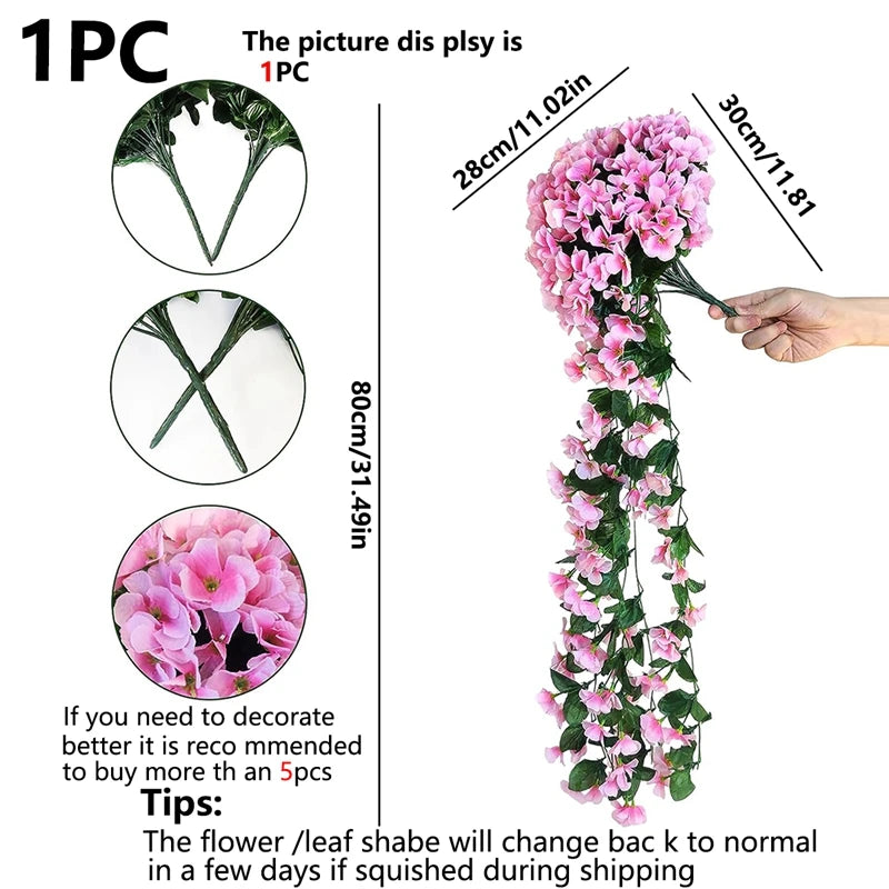 Silk Artificial Violet Flower String – Wedding & Home Wall Decor Artificial Flower Garland Babs