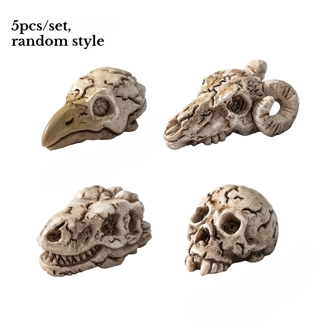 Gothic Raven Skull Resin Ornaments | Scrapbooking Décor 5/10pc Craft Embellishments Babs