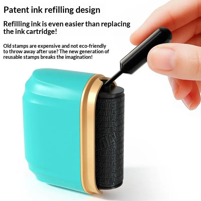 Privacy Roller Stamp – Identity Protection Seal & 3 Ink Capsules Privacy Roller Stamp Babs