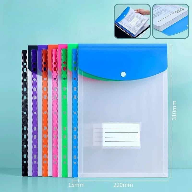 6 A4 Loose Leaf Binders | 11-Ring PP Folders with Label Pockets Loose Leaf Binder Babs 6PCS vertical versio