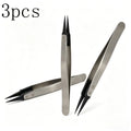 3pcs ESD Anti-Static Precision Tweezers – Stainless Steel Set Precision Tweezers Set Babs WHITE 3pcs