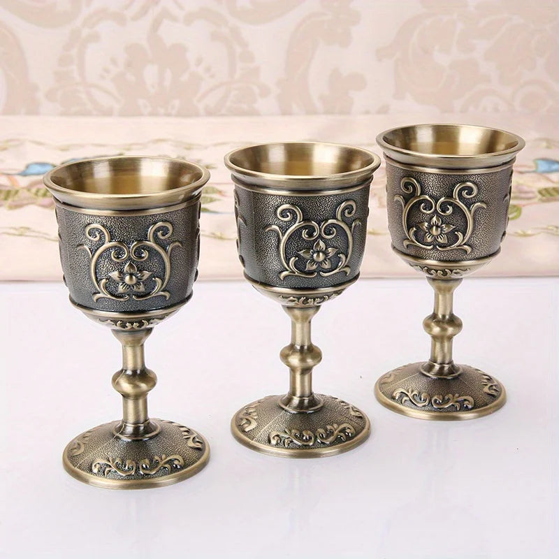 Metal Wine Goblets Retro Vintage Zinc Alloy Cups 30/50ml Metal Wine Goblet Babs