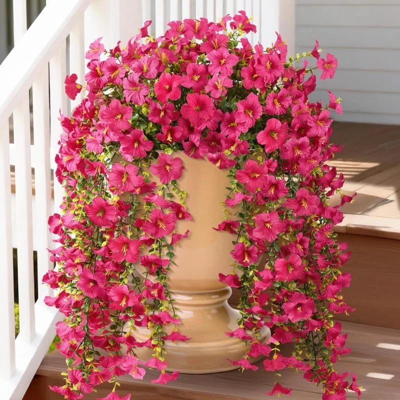 Artificial Morning Glory Flower Vine – Wedding & Home Decor Artificial Flower Vine Babs Rose Red 1 pc