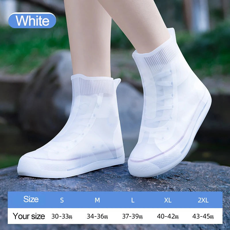 Reusable Silicone Waterproof Shoe Covers | Rain Protectors Waterproof Shoe Covers Babs White XXL(43-45)