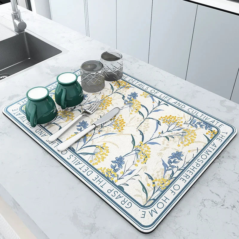 Diatom Mud Coffee Machine Mat – Quick-Dry Dish Drying Pad Dish Drying Mat Babs