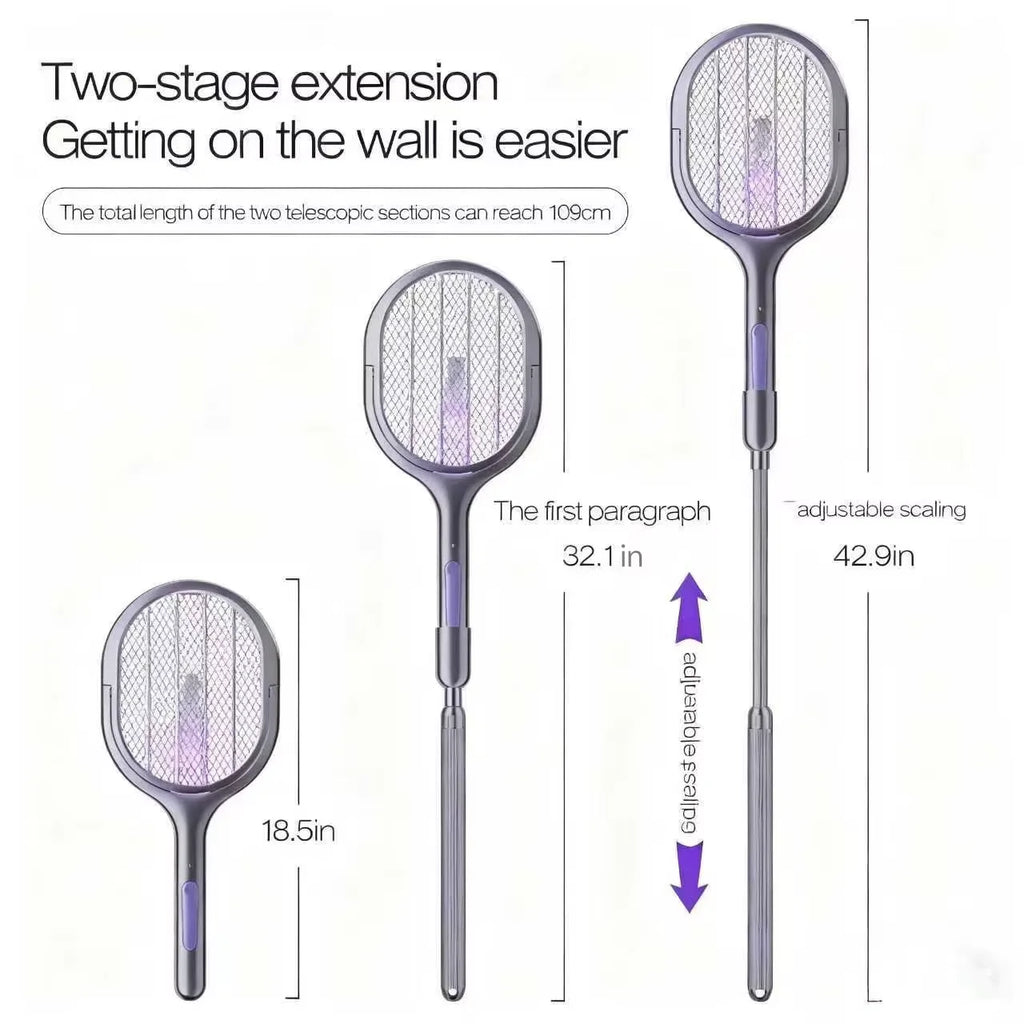 Telescopic Electric Mosquito Swatter & UV Trap Lamp Rechargeable Electric Bug Zapper Babs