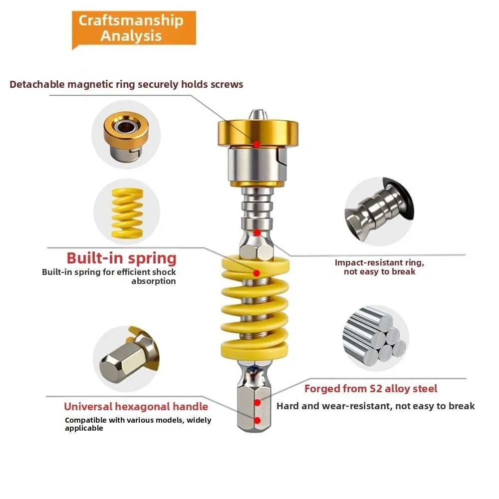 Magnetic Spring-Loaded Screwdriver Bits PH2 Set – 2/5 Pcs Screwdriver Bit Set Babs