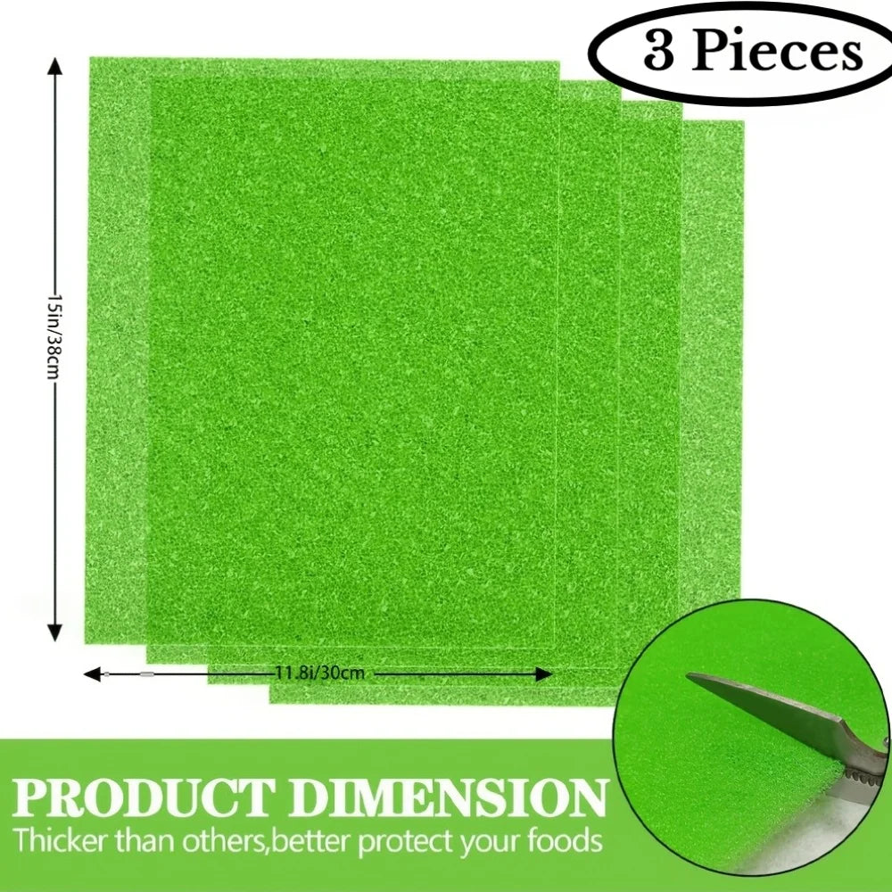 3PCS Reusable Refrigerator Drawer Liner & Produce Pad Refrigerator Liner Pad Babs