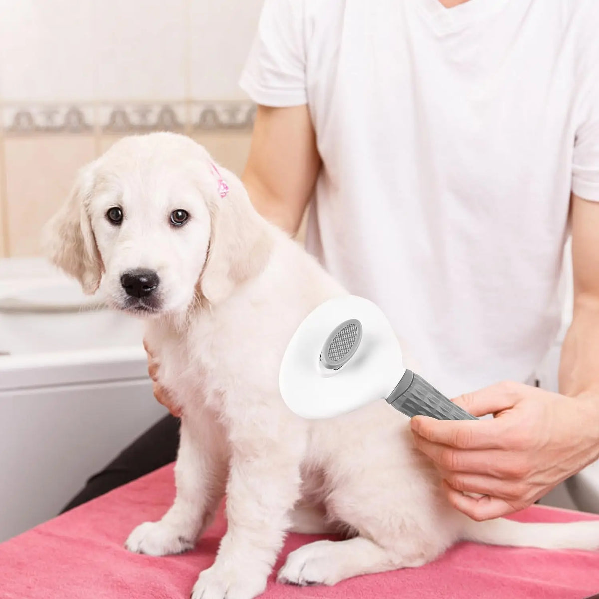 Self-Cleaning Pet Slicker Brush | One-Click, 60° Needles Pet Grooming Brush Babs