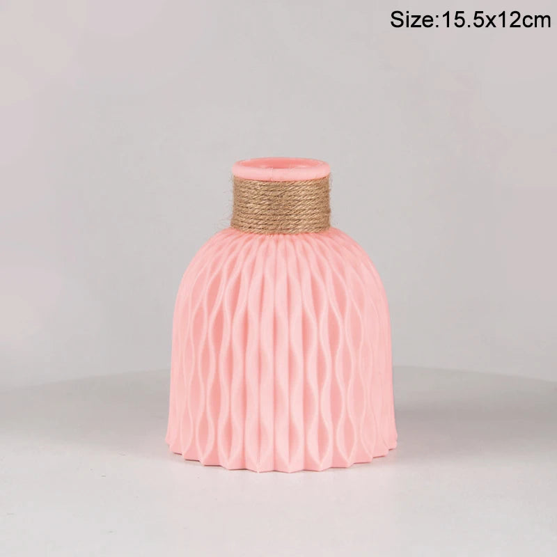Modern Nordic Plastic Flower Vase – Tabletop Bouquet Pot Decorative Flower Vase Babs Style19