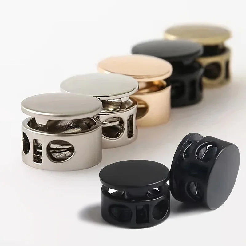 8pcs Metal Double Hole Spring Cord Lock Stopper Buckles DIY Cord Lock Buckles Babs