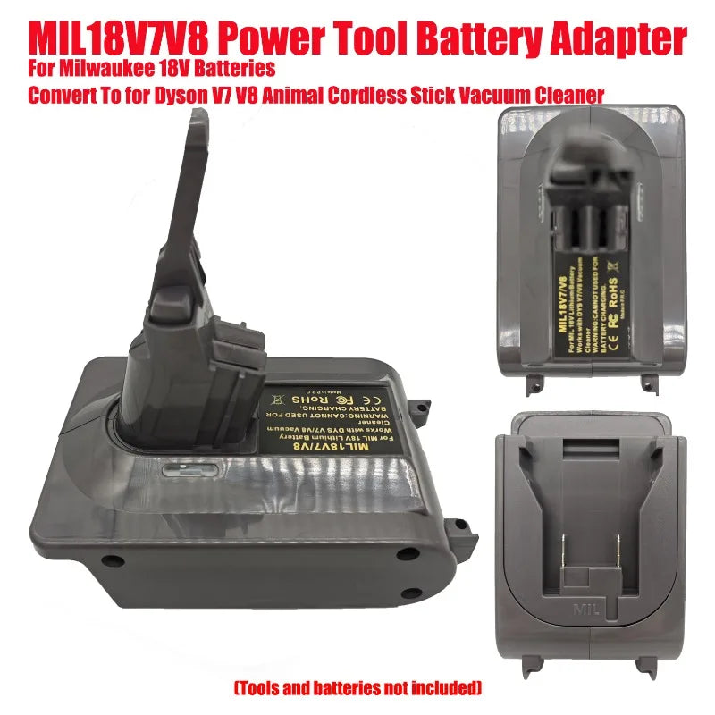 Milwaukee 18V to Dyson V7 V8 Battery Adapter – MIL18V7V8 Battery Adapter Babs