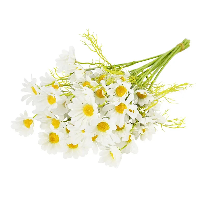 5-Piece Artificial White Daisy Bouquet – 50cm Silk Flowers Artificial Silk Flowers Babs white