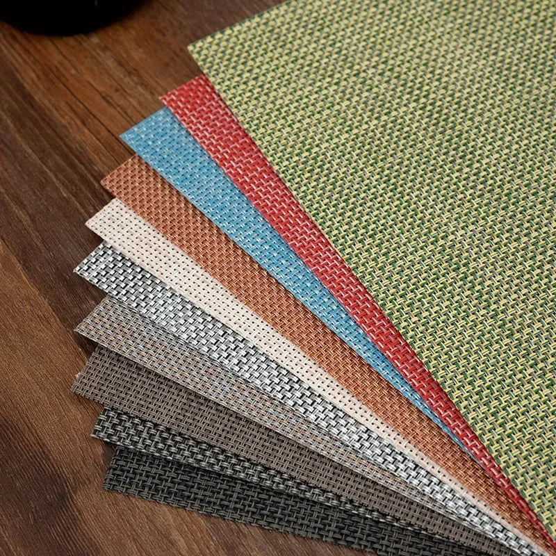 Washable PVC Woven Placemats – Durable Vinyl Dining Table Mats Vinyl Table Placemats Babs
