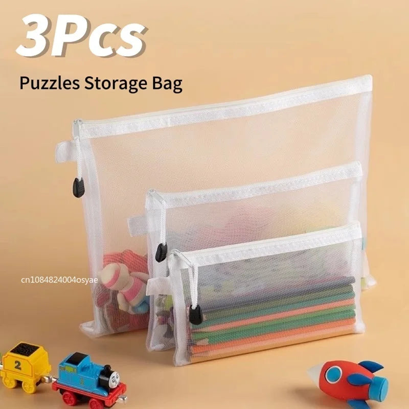 Transparent Zipper Mesh Storage Bags – Puzzles, Toys & More Mesh Storage Bags Babs