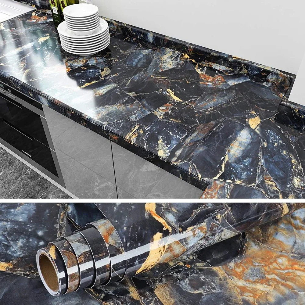 40cm Marble Self-Adhesive Waterproof PVC Wall Sticker Roll Wall Sticker Roll Babs
