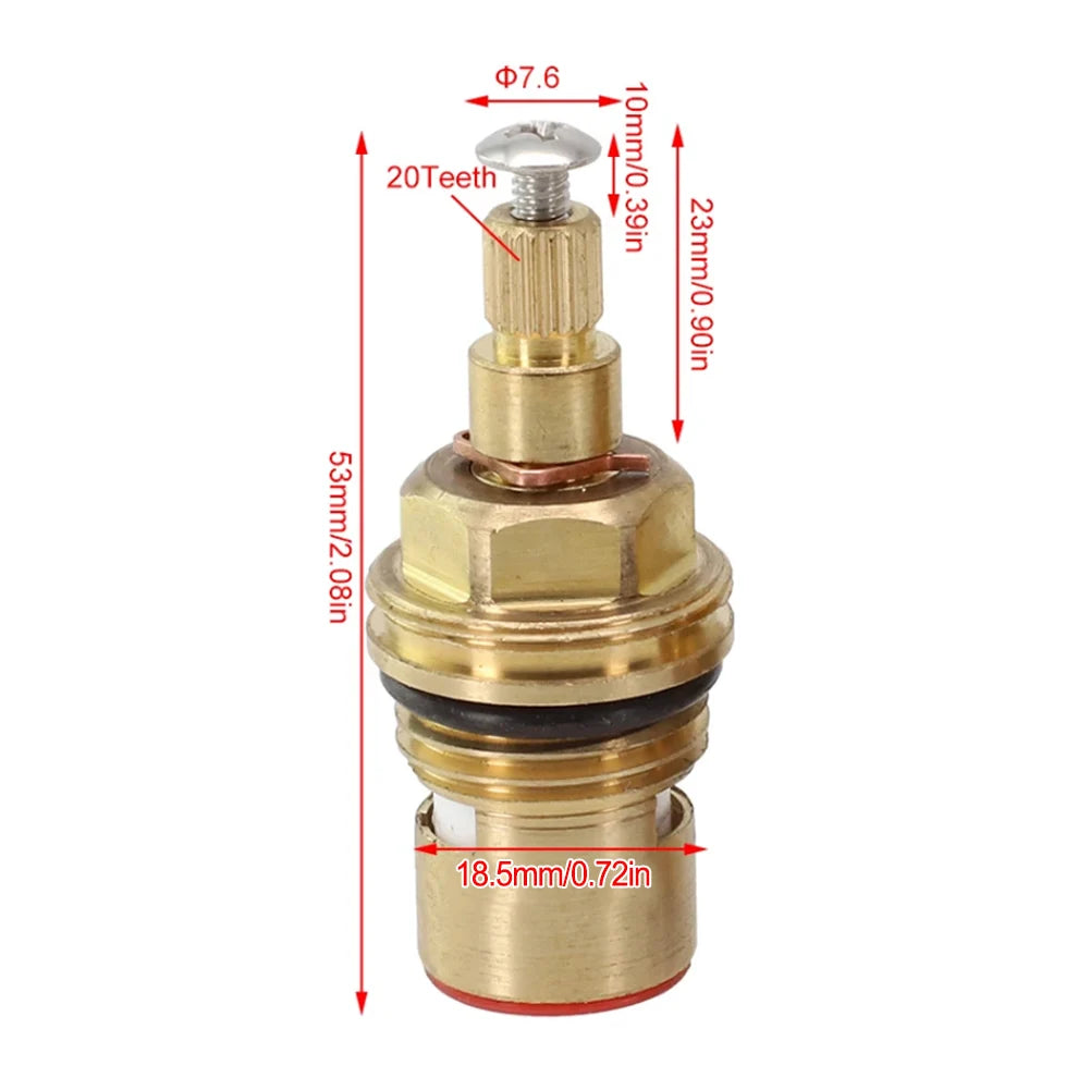 Brass Ceramic Faucet Cartridge – Quarter Turn, 20 Teeth, BSP 1/2" Faucet Cartridge Babs